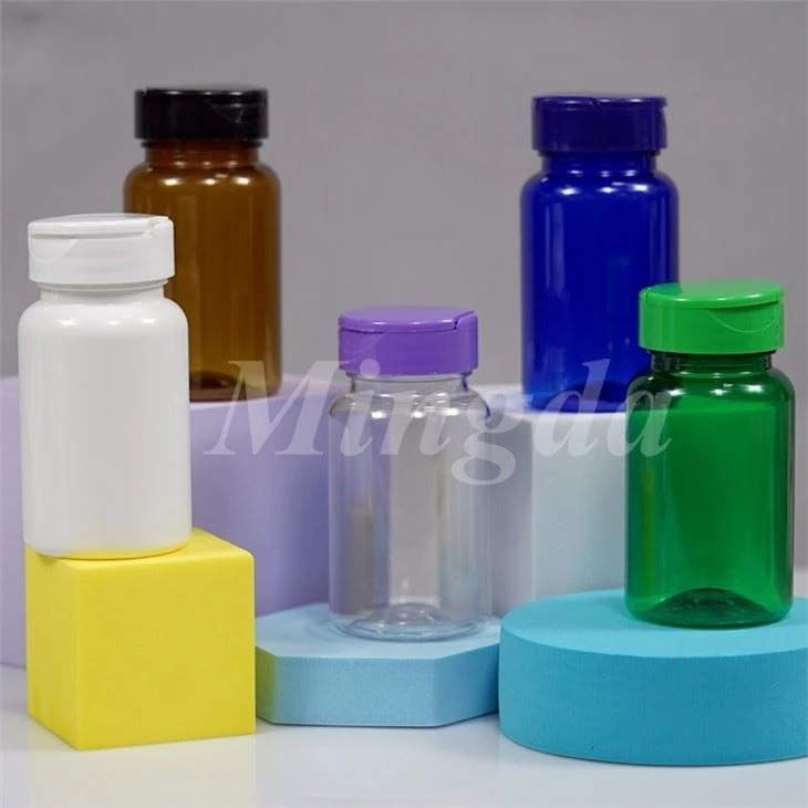 White Flip Top Bottle Cap with Logo Blue Food Grade Flip Cap for Vitamins